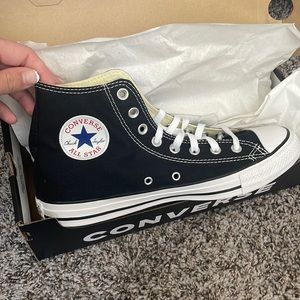 NWT black high top converse